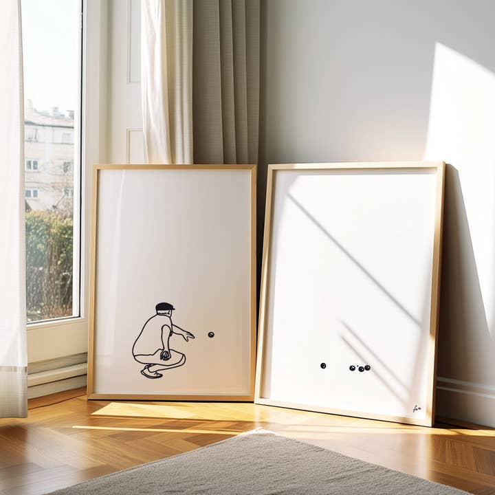 Duo of posters the athletes - Petanque for wholesale by FERE