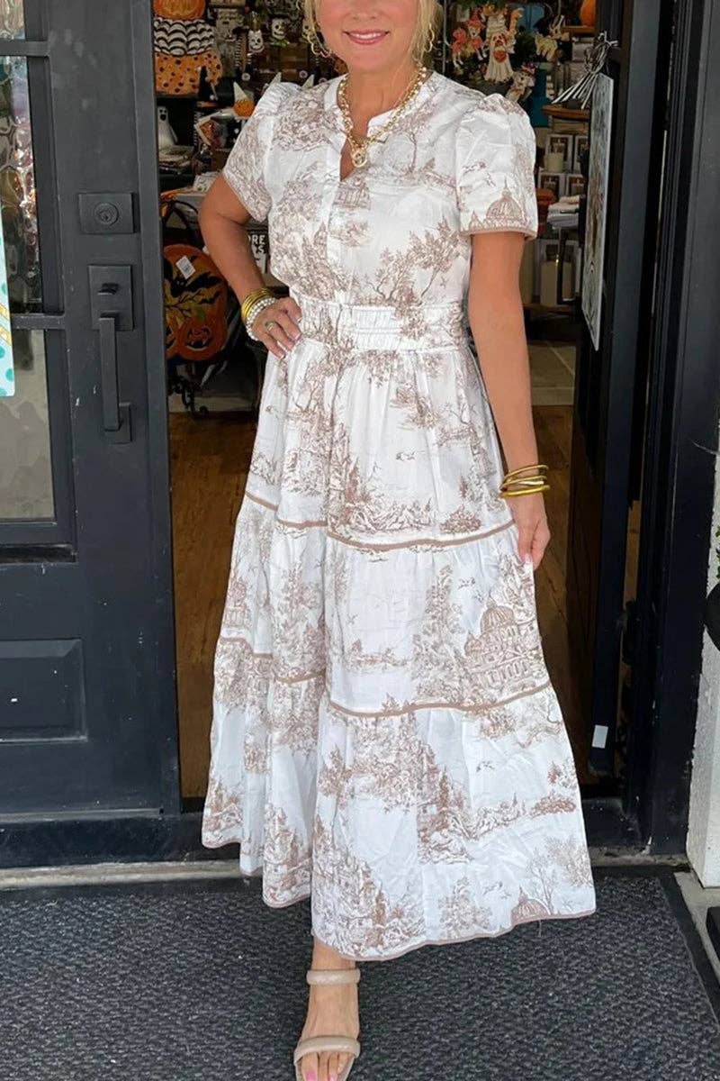 Mccolin - Venta al por mayor Vestido - Mujer - Vestido maxi con estampado toile vintage0