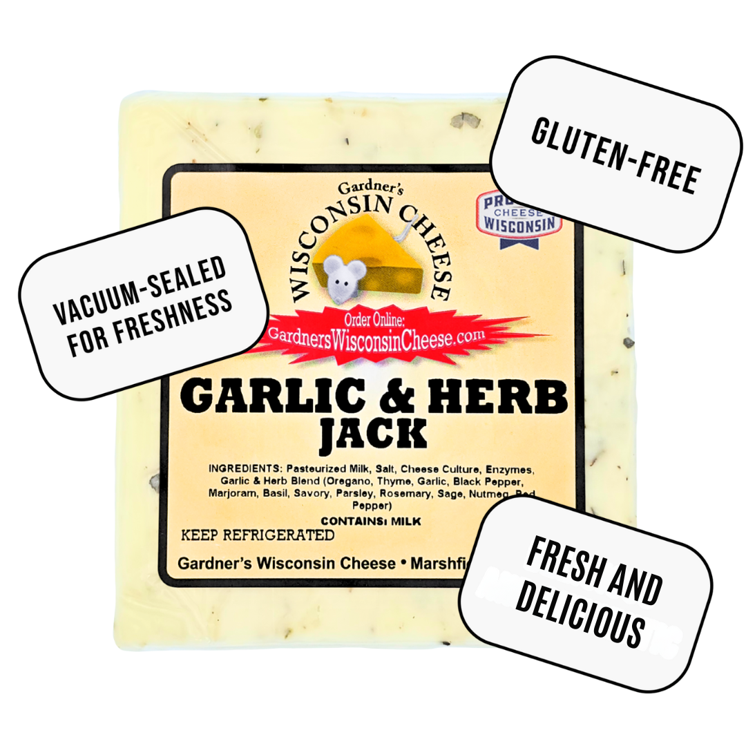 Gardner's Wisconsin Cheese and Sausage - Wholesale Cheese - Garlic & Herb Jack1