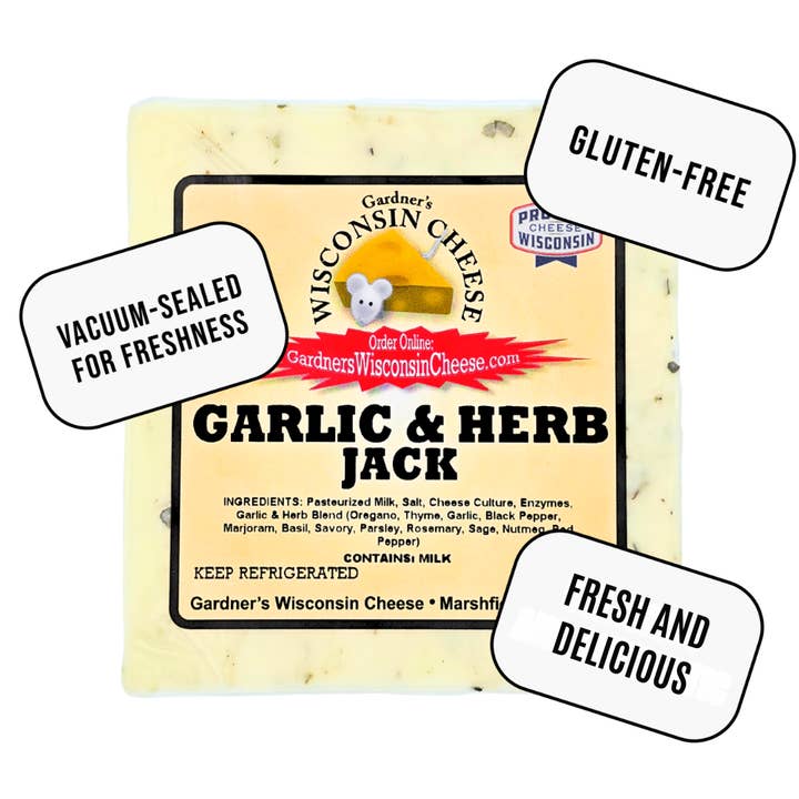 Gardner's Wisconsin Cheese and Sausage - Wholesale Cheese - Garlic & Herb Jack1