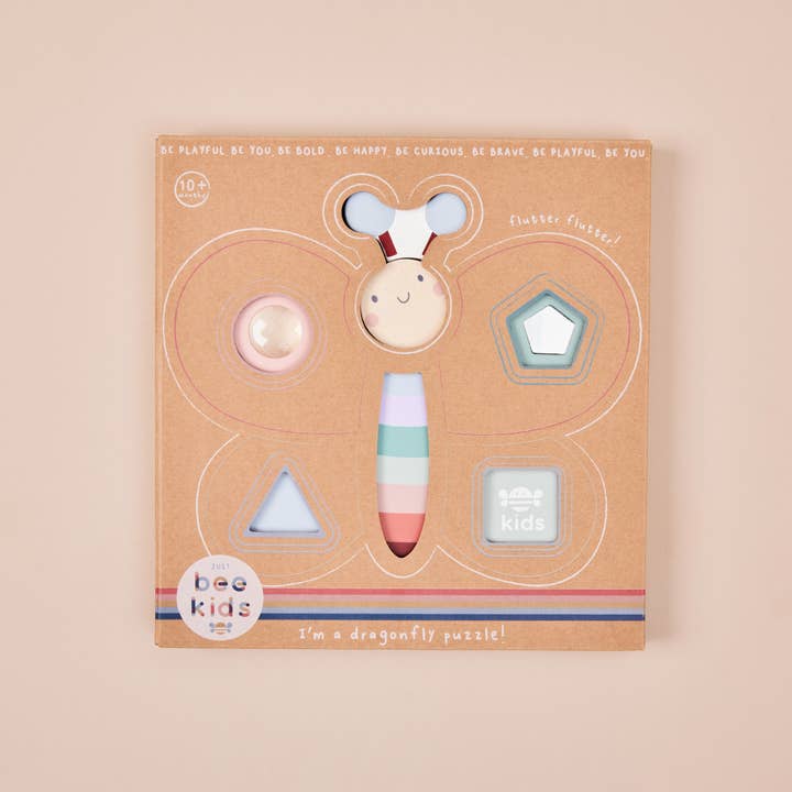 Just Bee Kids - Vendita all'ingrosso Puzzle - Bambini - Puzzle sensoriale per bambini a forma di farfalla in legno Just Bee Kids (FSC)1