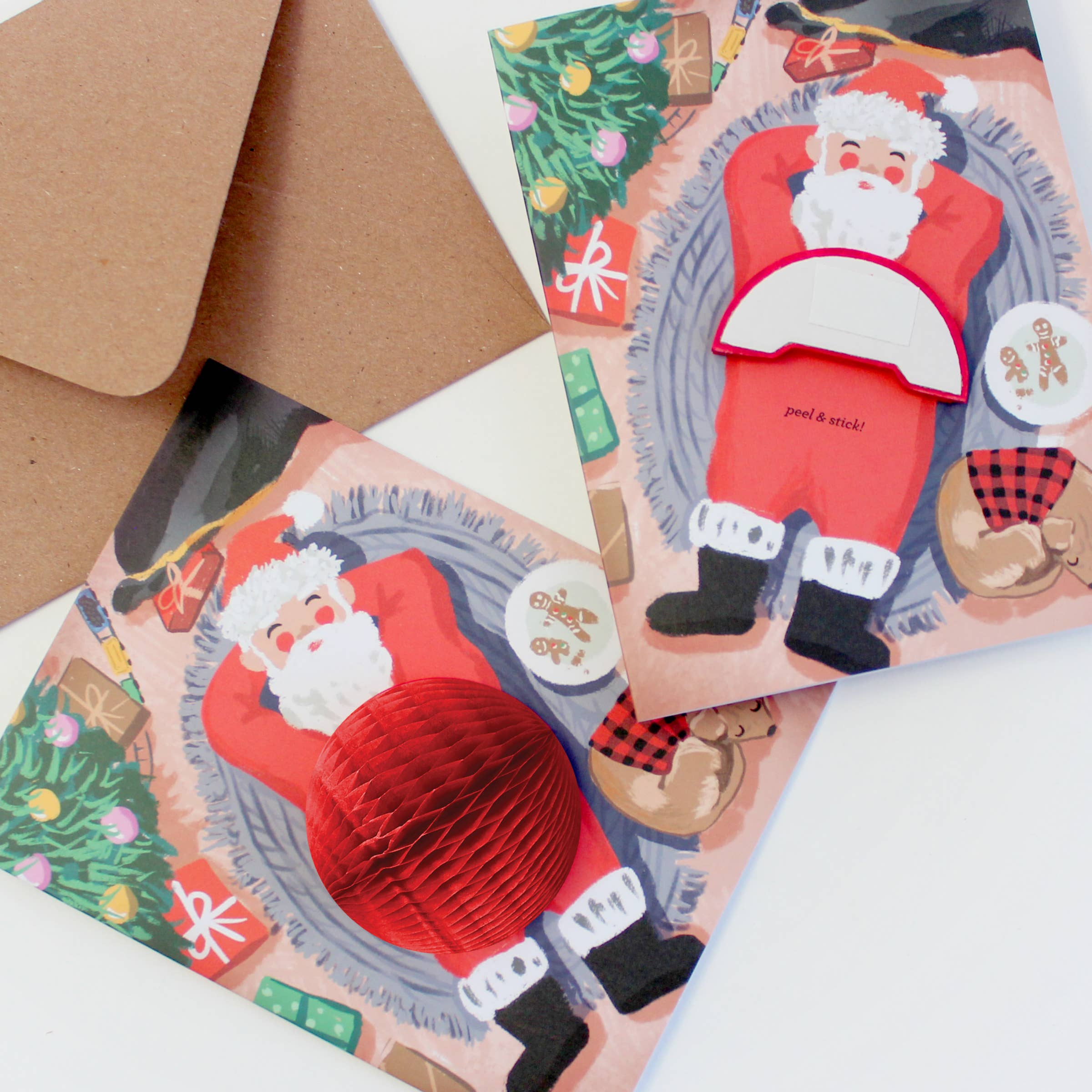 Inklings Paperie - Wholesale Christmas Card - Pop-up Card - Santa Cookie Break - Holiday1