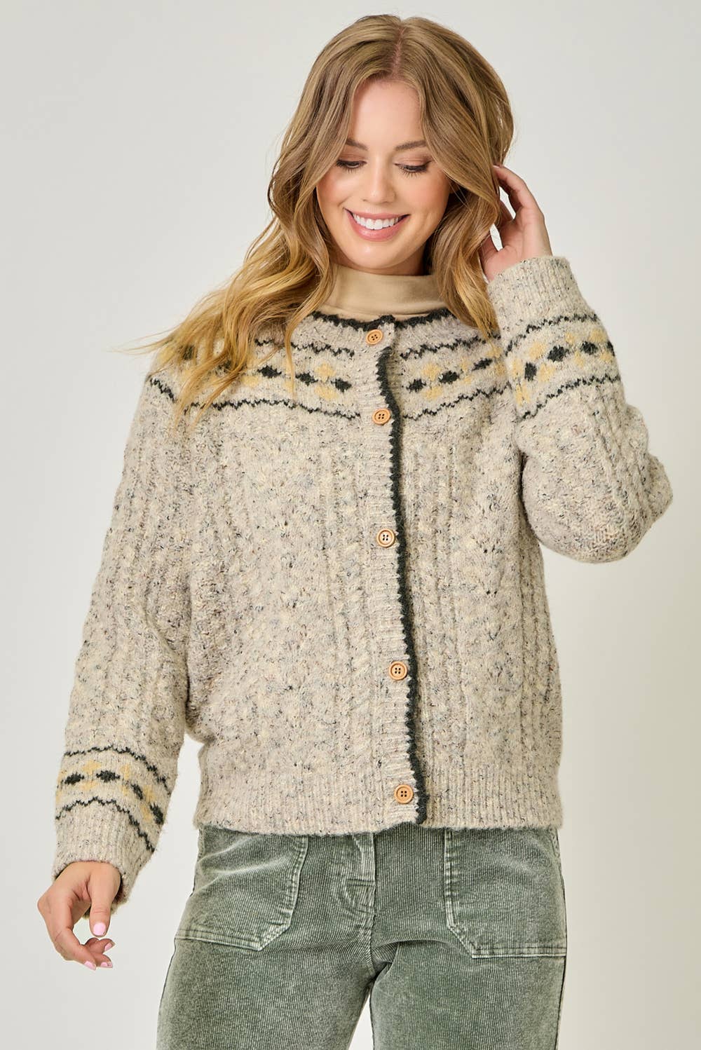 Stone 90002 Fair Isle Sweater Cardigan for wholesale on Faire1