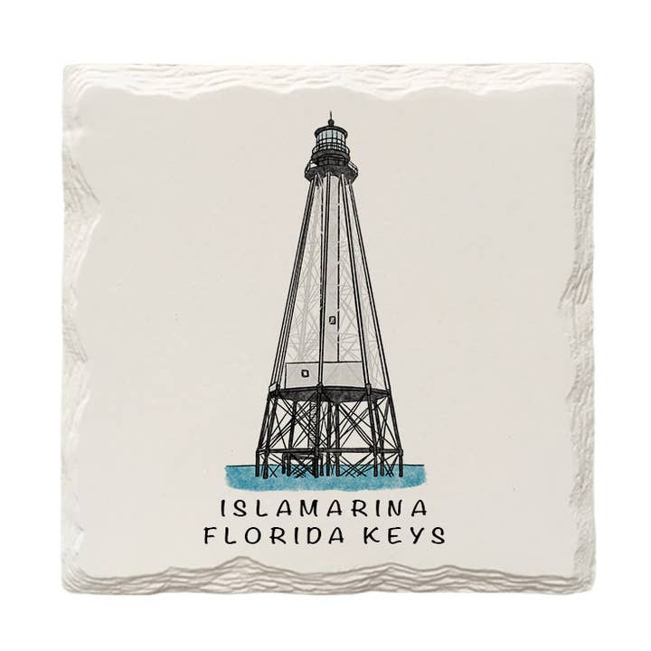 Alligator Reef Lighthouse, FL | Hand-Drawn | Drink Coaster for wholesale by The Doodle Brand