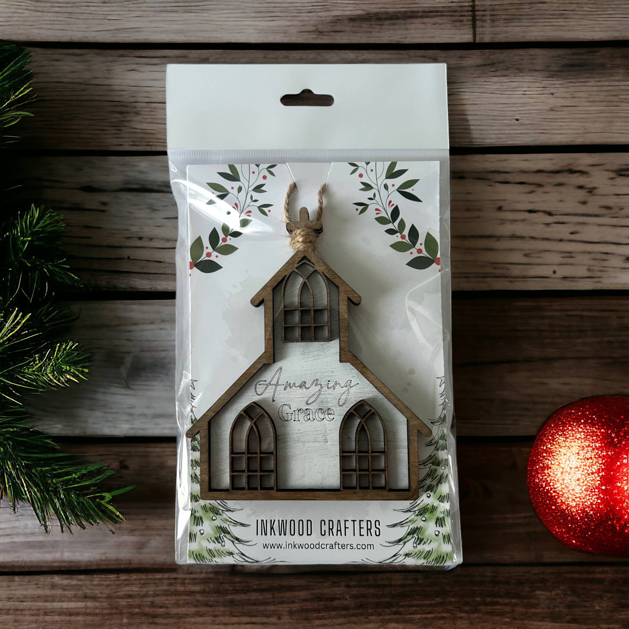 Inkwood Crafters - Wholesale Ornament - Amazing Grace Layered Wood Christmas Ornament3