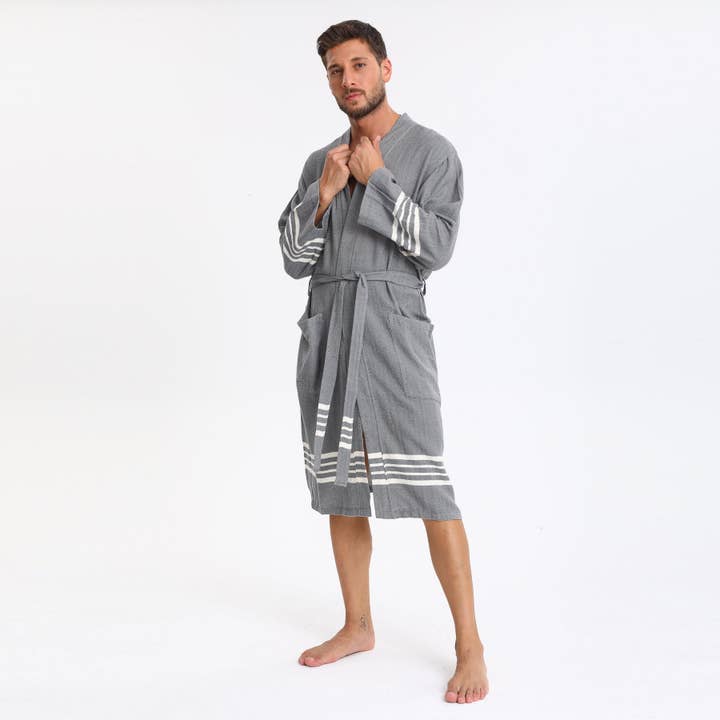 Peignoir Azra en coton pour homme D.Gray pour la vente par PESHCE