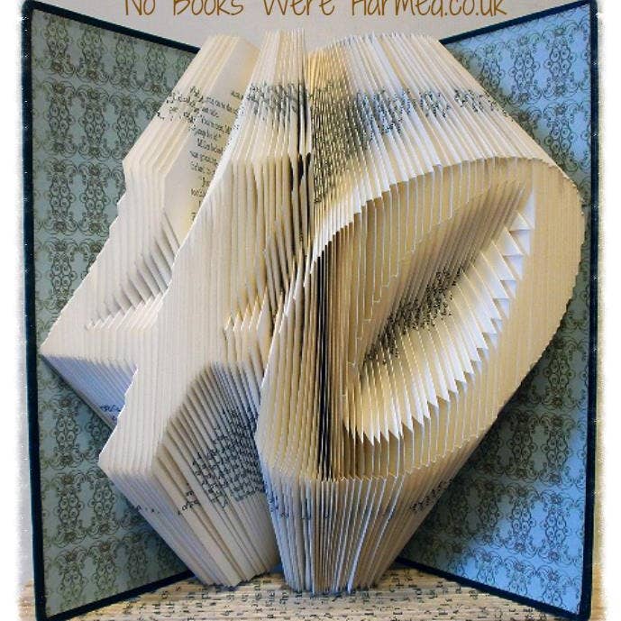 No Books Were Harmed.co.uk - Venta al por mayor Escultura - Regalo de escultura de arte de libro plegado a mano con números