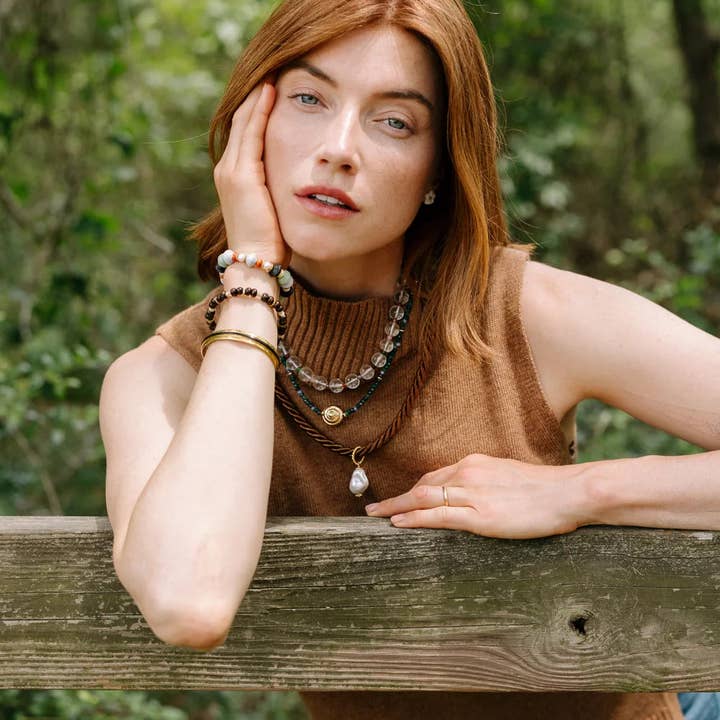 Noonday Collection - Wholesale Pendant/Charm Necklace - Brown Silk Cord Necklace with Baroque Pearl Pendant1