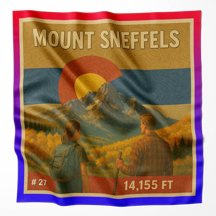 Mount Sneffels Colorado 14er Microfiber Cloth Bandana for wholesale by Map the Xperience