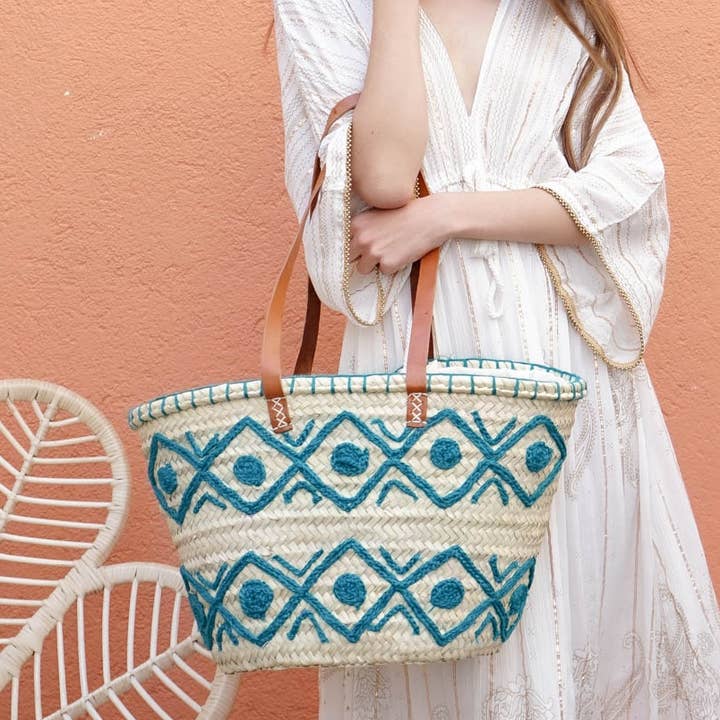 Cesta de Palha Natural Feita à Mão | Saco de Praia | Saco de Palha por atacado de craftberber