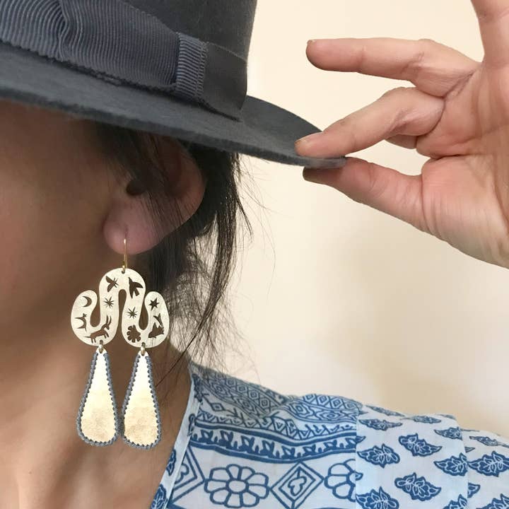 Gulushu - Venta al por mayor Pendientes colgantes - Pendientes de Latón, Joyería Contemporánea Bohemia Hecha a Mano1