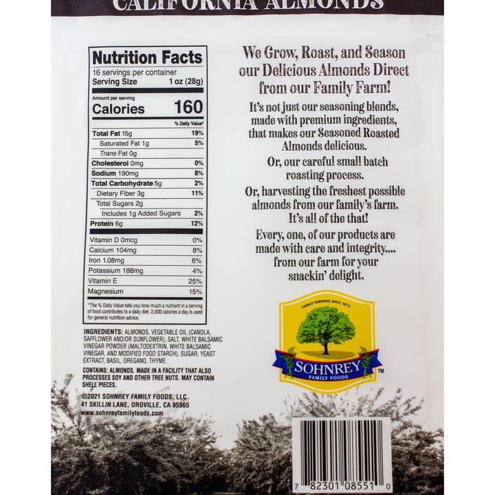 Sohnrey Family Foods LLC - Wholesale Nuts - Balsamic Herb Almonds 1 lb2
