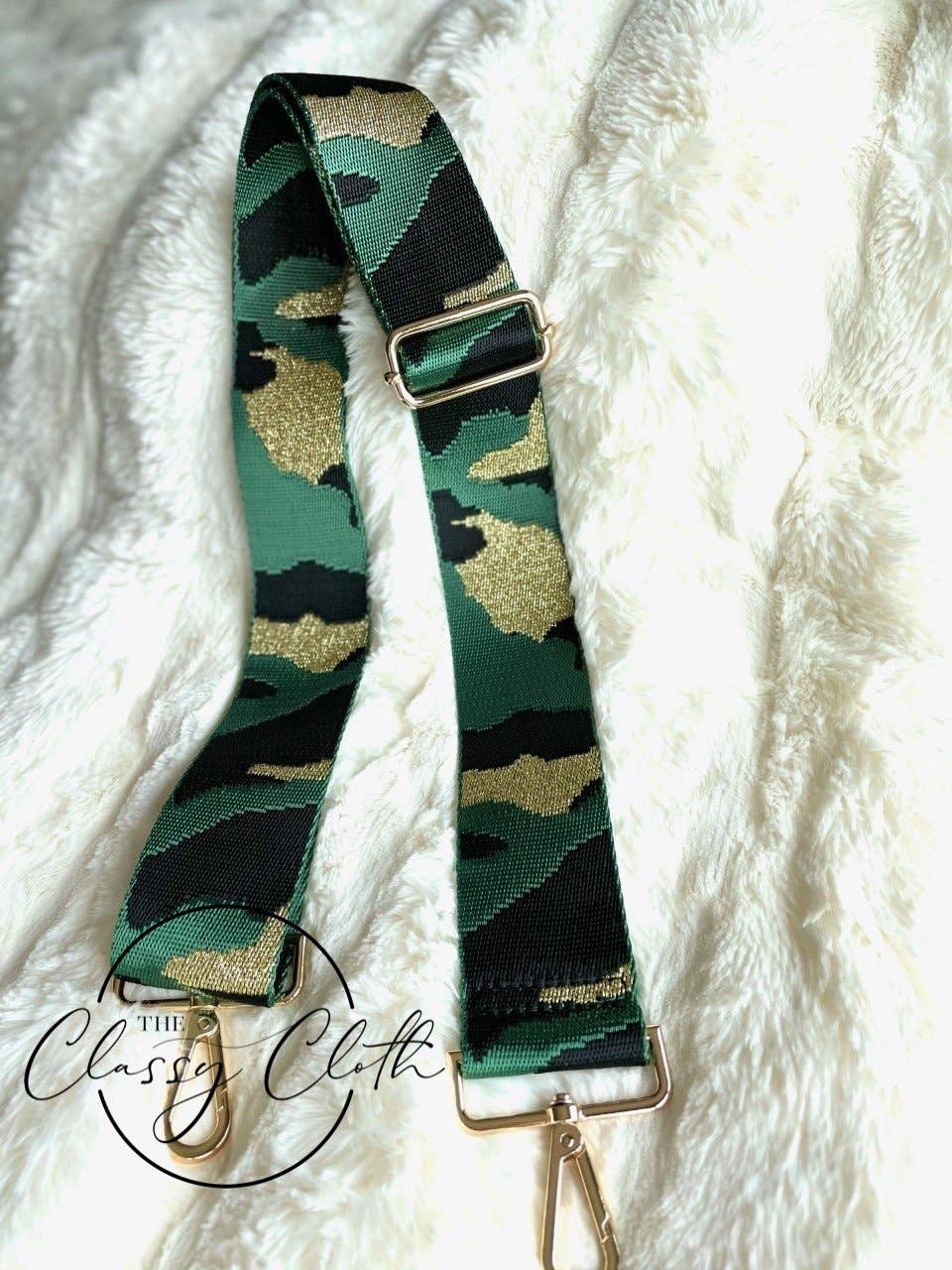 The Classy Cloth WS - Vente Sangle de guitare – unisexe - Bandoulière pour guitare - Metallic Green Camo RTS1