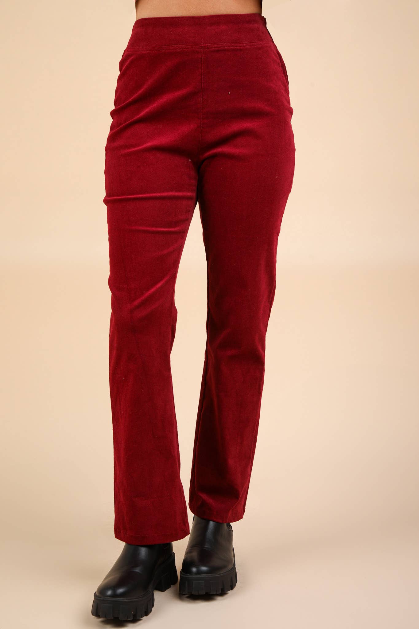 VERY J - Vente Pantalon – femme - NP70562-Pantalon en velours à coupe botte avec poches arrière18