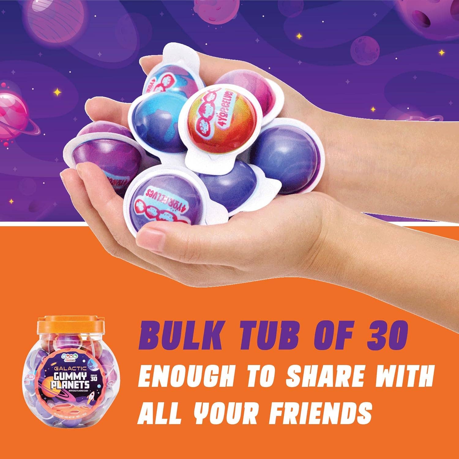Think Distributors - Wholesale Gummy - 30 Planet Gummies, Novelty Space Candy with Jelly Filling3
