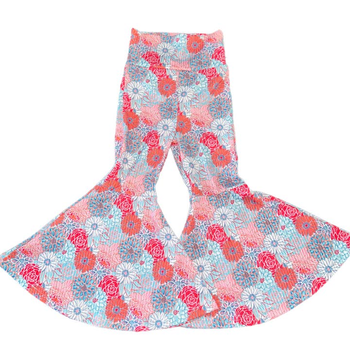 Pantalons évasés floraux coucher de soleil pour la vente par Mercabows