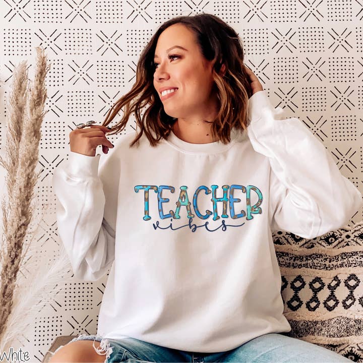 Teacher Vibes Blue Leopard #BS2027 for wholesale by Bama Screens