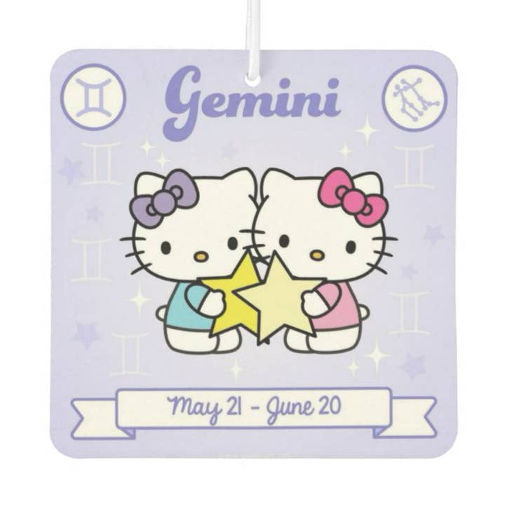 Gemini Hello Kawaii Car Freshener-Lilac Scent for wholesale by CultPOP