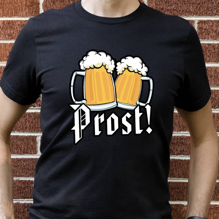 Daily Prints - Wholesale Screen Printed T-Shirt - Unisex - Prost! Beer Mugs Oktoberfest German Shirt2