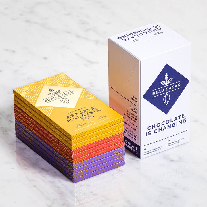 Beau Cacao multipack met 78% gemengde chocolade voor wholesale door Beau Cacao