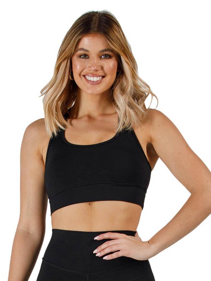 Active Basics - Wholesale Athletic top – Women′s - Racer Crop Onyx0