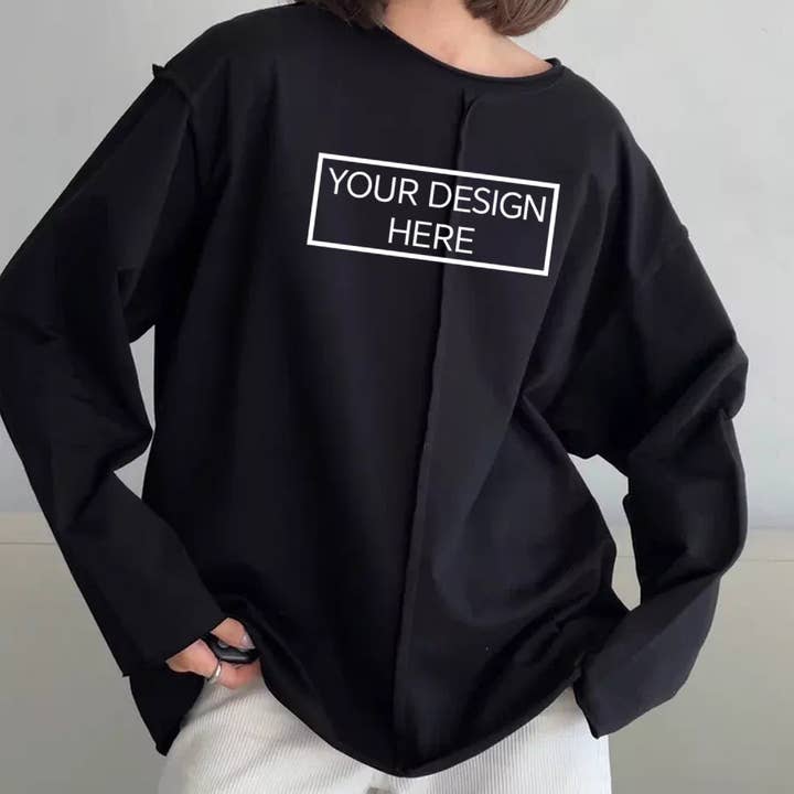 Haut T-shirt décontracté à manches longues en coton à coupe ample personnalisable et autres tendances Résultats pour vêtement à customiser en vente B2B. Retours gratuits et paiement à 60 jours sur Faire sur Faire.