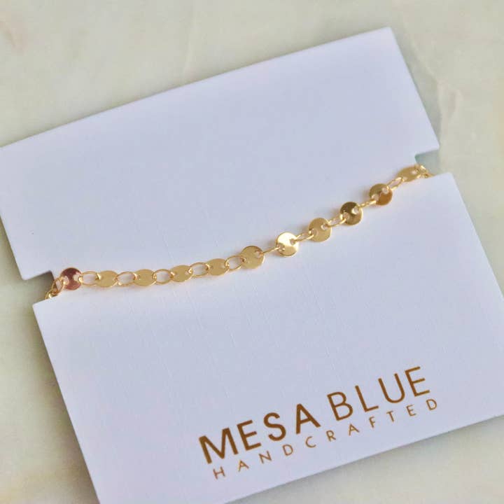 Mesa Blue - Wholesale Link & Chain Bracelet - Coin Chain Bracelet - Gold2