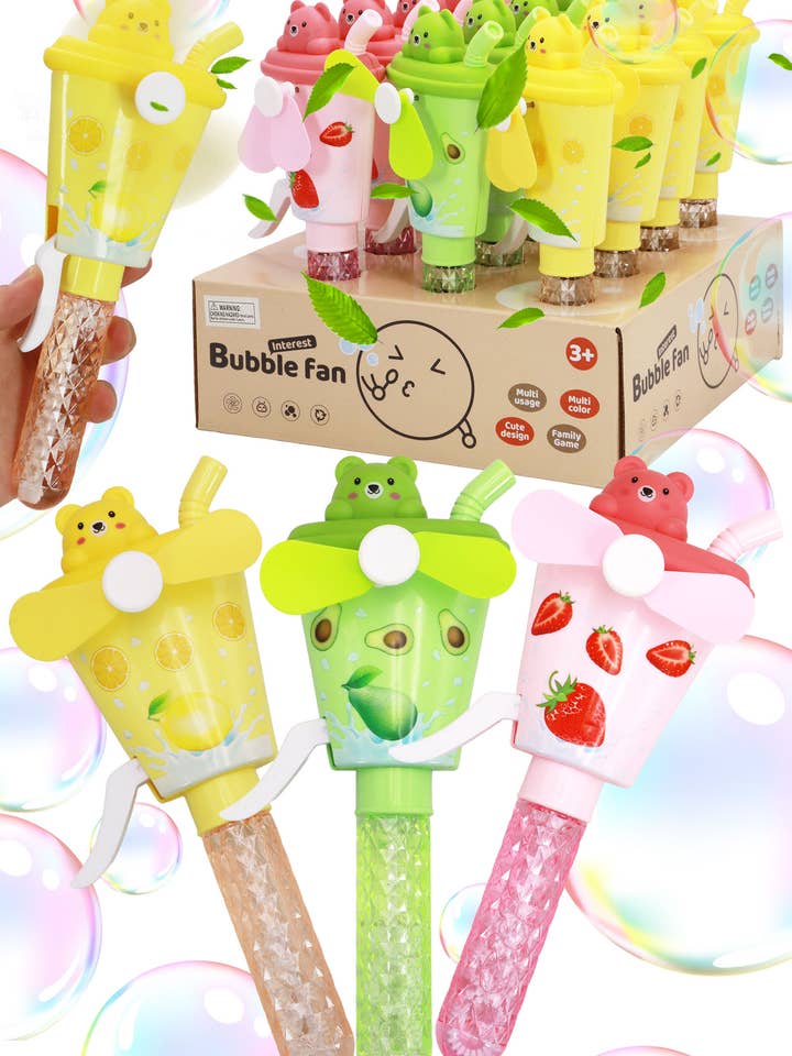 Éventail à bulles en forme d'ours avec smoothie aux fruits - 12 pièces pour la vente par Cap Zone