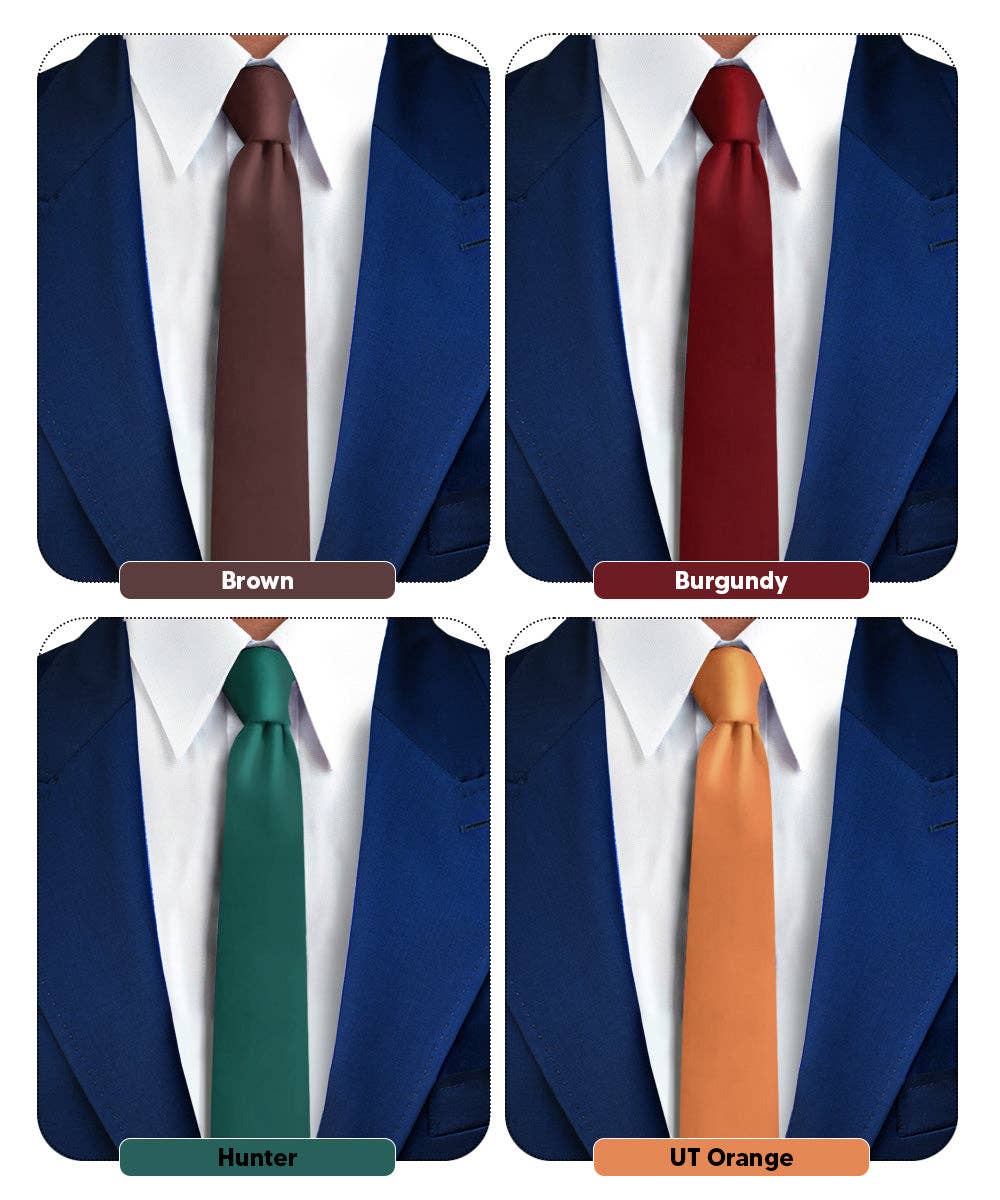 Dubal Brothers - Vente Cravate – homme - Cravate fine unie (4 paquets) par Vittorio Farina6