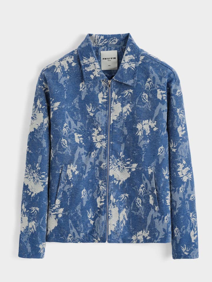 BM2600O-31 Chaqueta con cremallera, estampado floral, bolsillos la para venta al por mayor de Frilivin