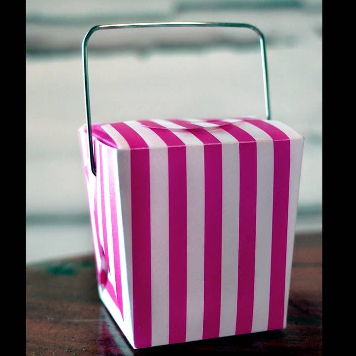 Packaging Decor - Wholesale Party Favor Bag/Box - Mini Takeout Party Favor Box Stripes 12 pcs14
