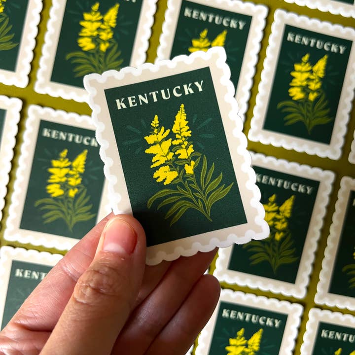 Jessica Holly Creative - Wholesale Sticker - Kentucky State Flower Stamp Style Vinyl Sticker, 2.5in1
