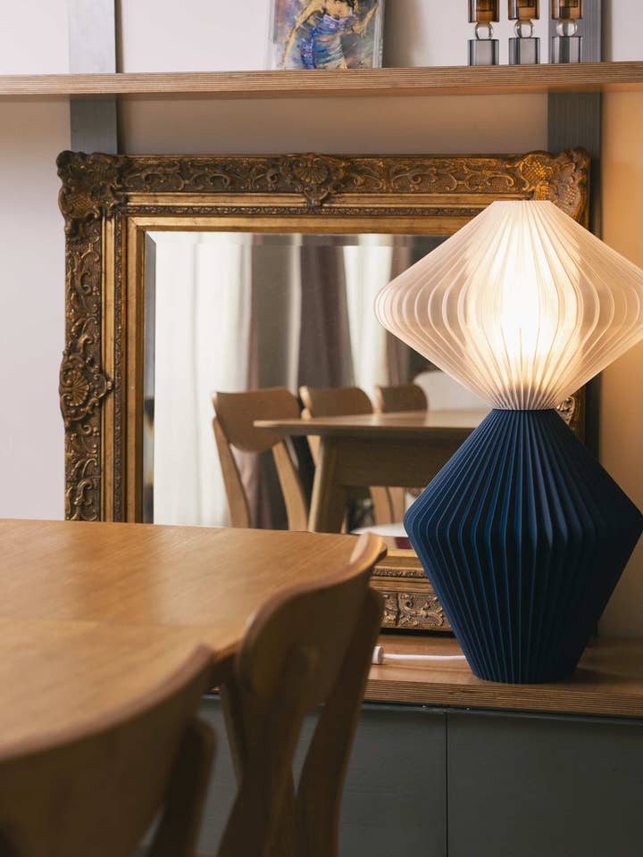 Eco-Responsible Made in France Lamp Marie-Lee - Blue Army for wholesale by Atelier mahd