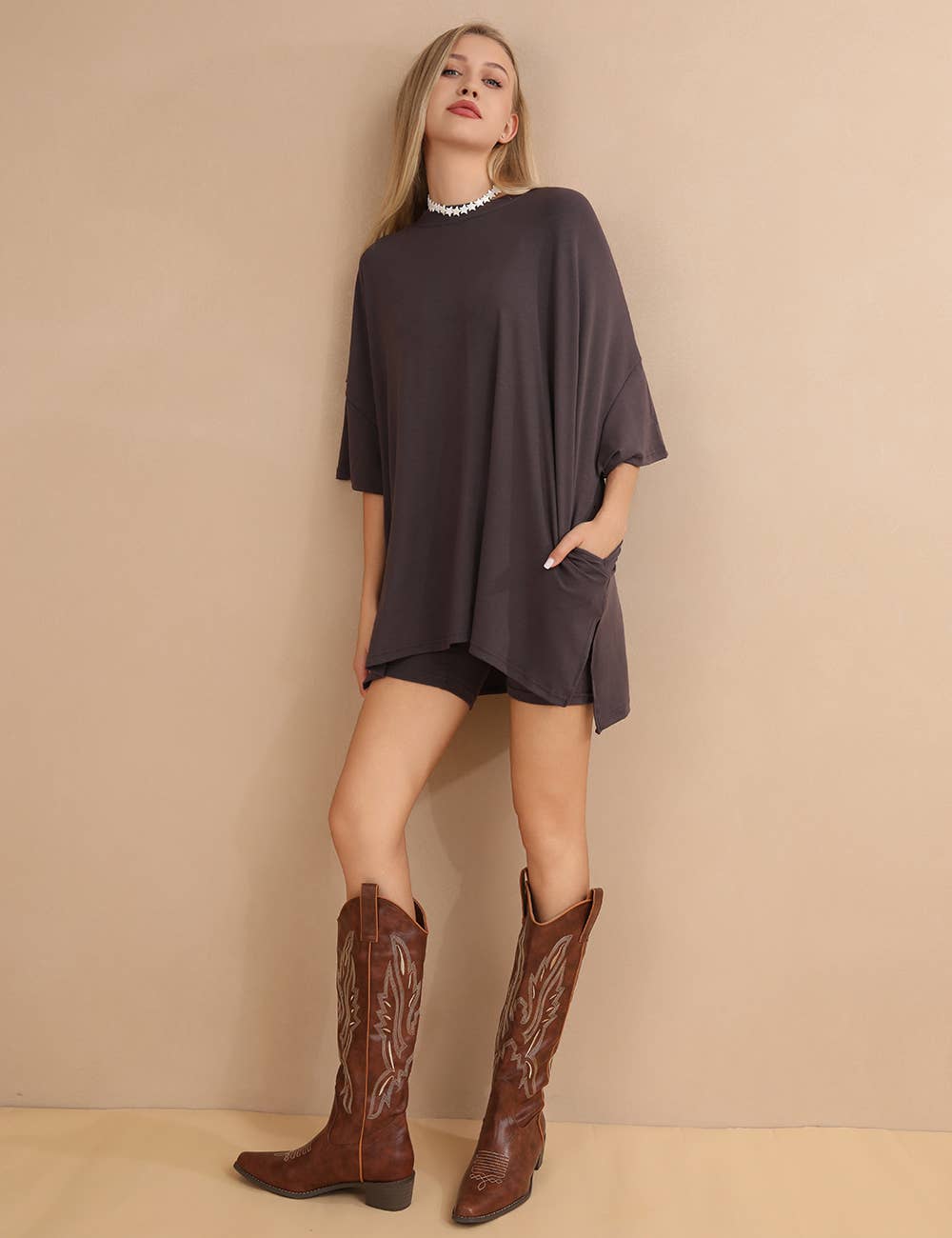 Sweetkama - Wholesale Lounge Set - Women's - Ladies Loose Top and Shorts 2PCS Casual Tee Set SKST2312956