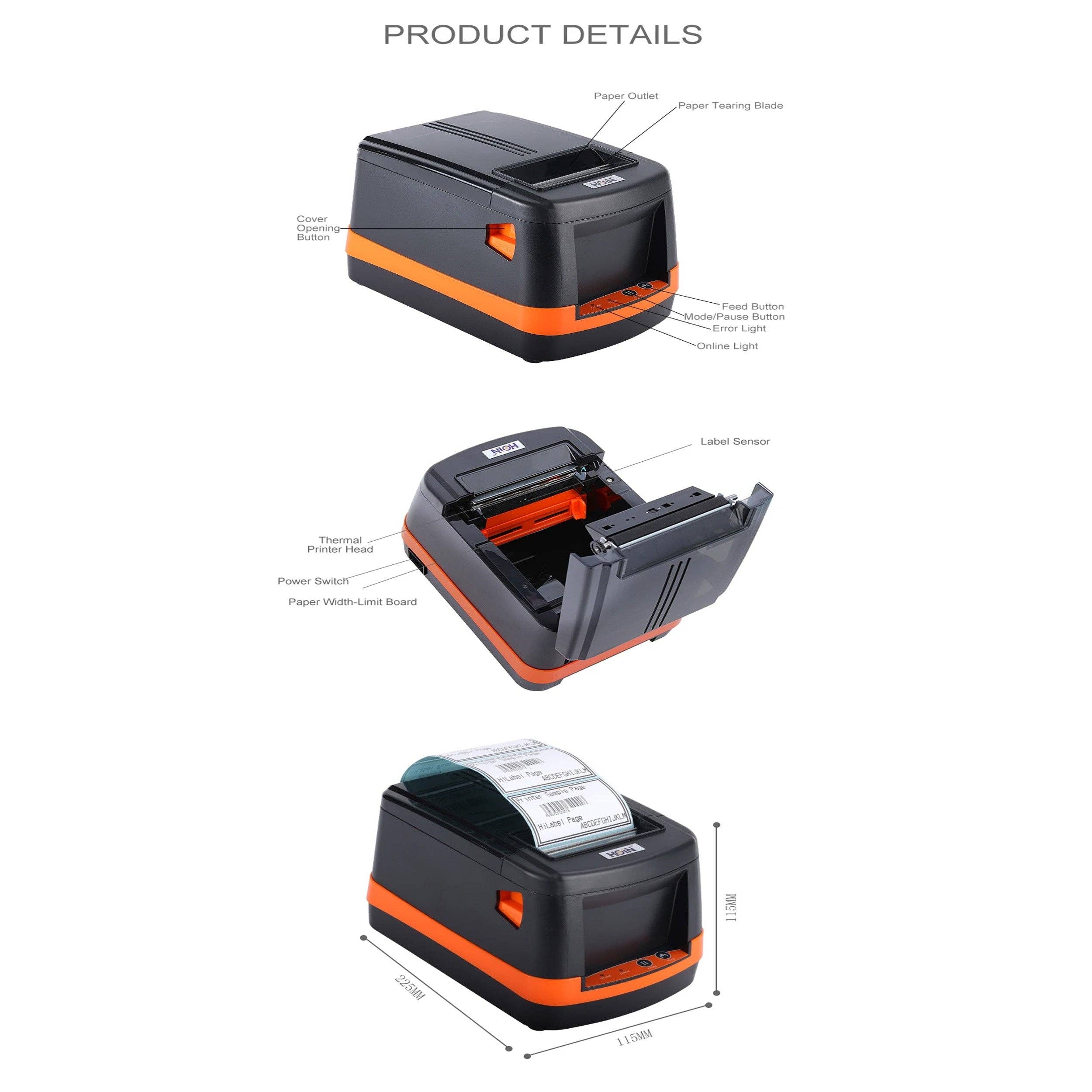 GulleeGadgets – wholesale Address labels – USB High Speed POS Thermal Receipt Printer with Auto Cutter4