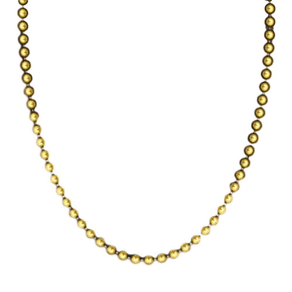 Blinkee.com, LLC - Wholesale Beaded/Pearl Necklace - Smooth Round Opaque Bead Mardi Gras Necklace Gold Pack of 120