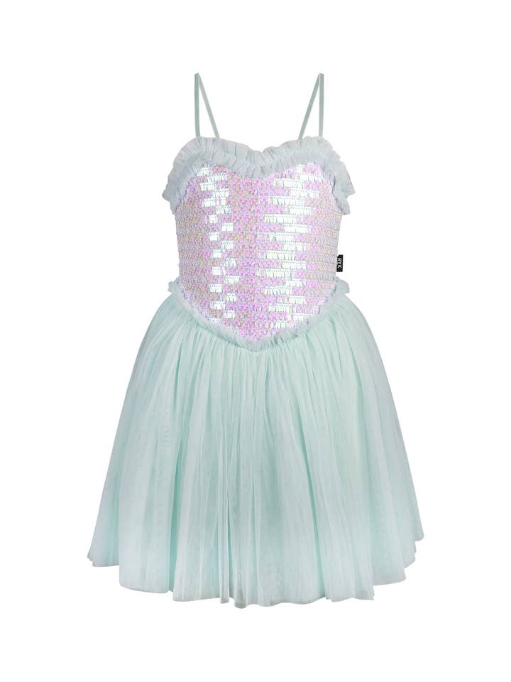 SHIMMER TULLE DRESS IN MINT for wholesale on Faire5