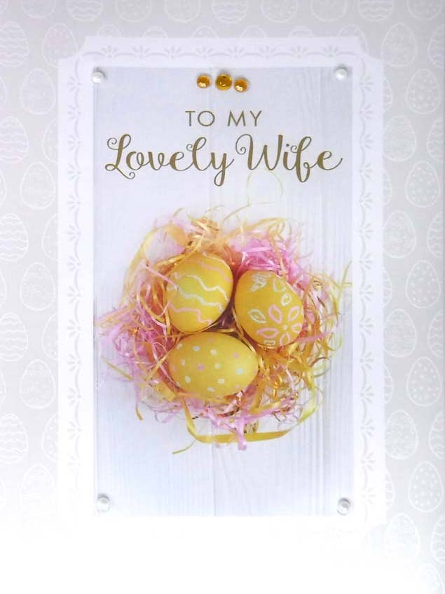 Rosedale Gold Easter Greeting Cards - Wife (3pk) 50511 for wholesale by A-Line Greetings