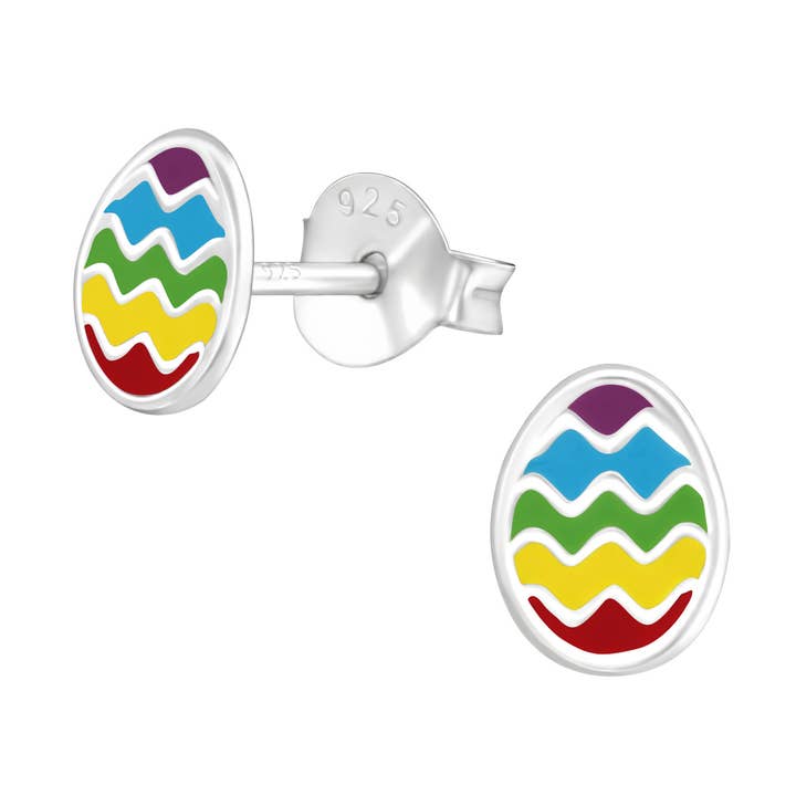 Oorbellen voor paasei, kleurrijk, 925 zilver, e-coated voor wholesale door Janusch