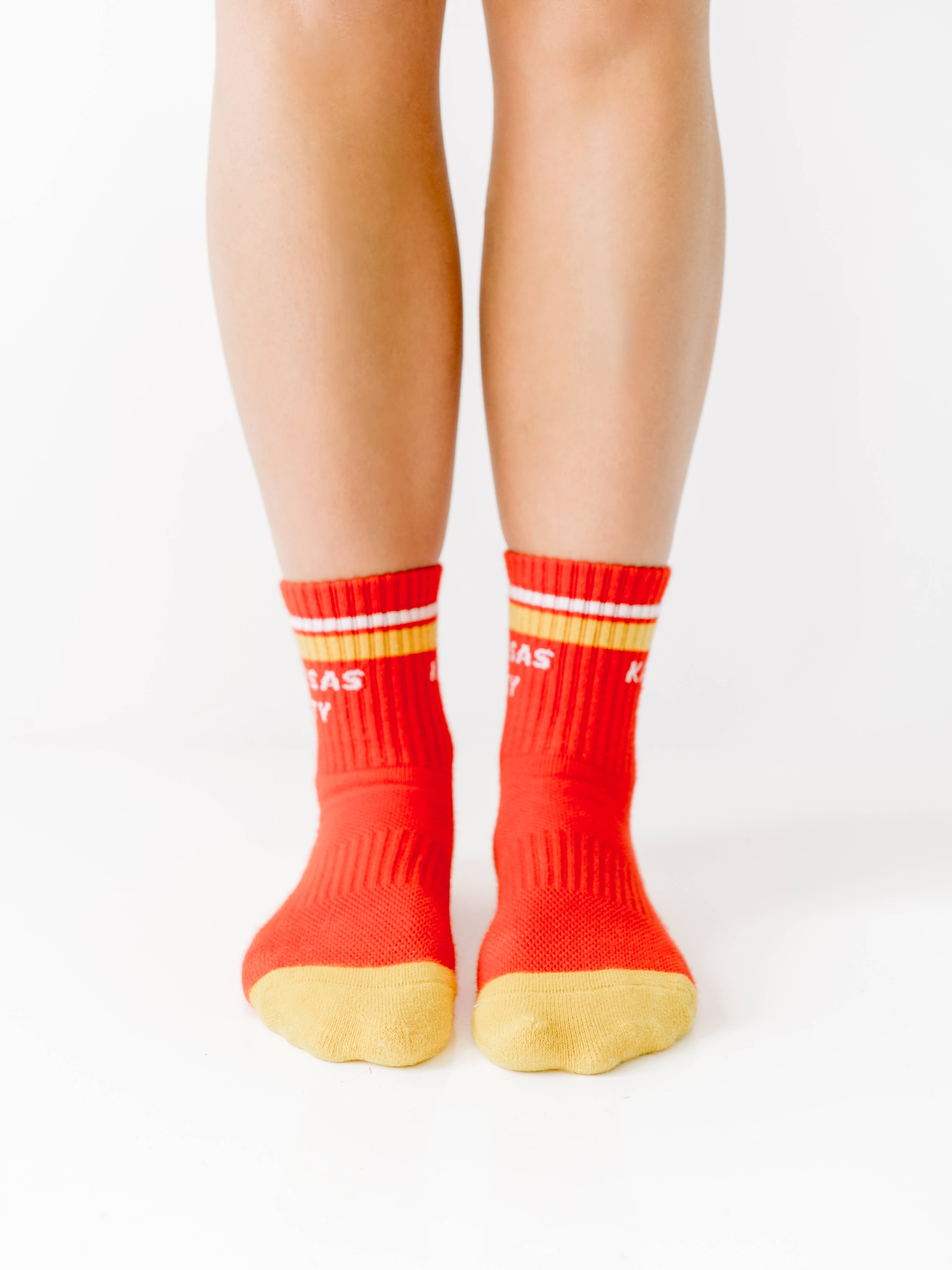 Carly Rae Studio - Wholesale Socks - Unisex - Kansas City Crew Socks - Red w/ Gold & White1