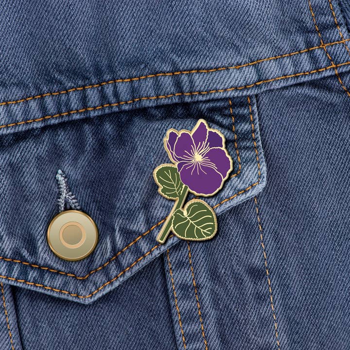 Plant Scouts - Wholesale Lapel Pin/Button - Violet Flower Enamel Pin | February Birth Month Flower