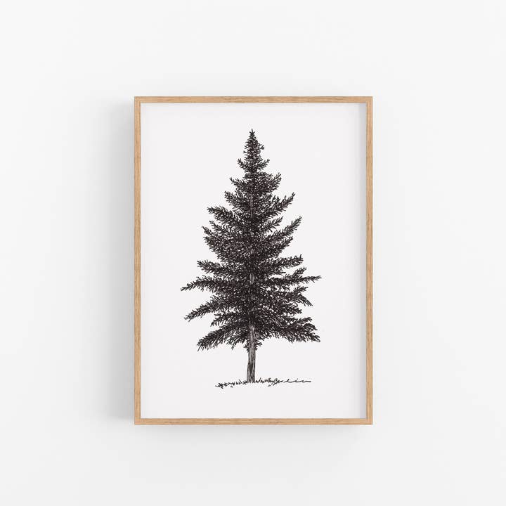 Spruce Tree Art Print for wholesale by Elle Ivy