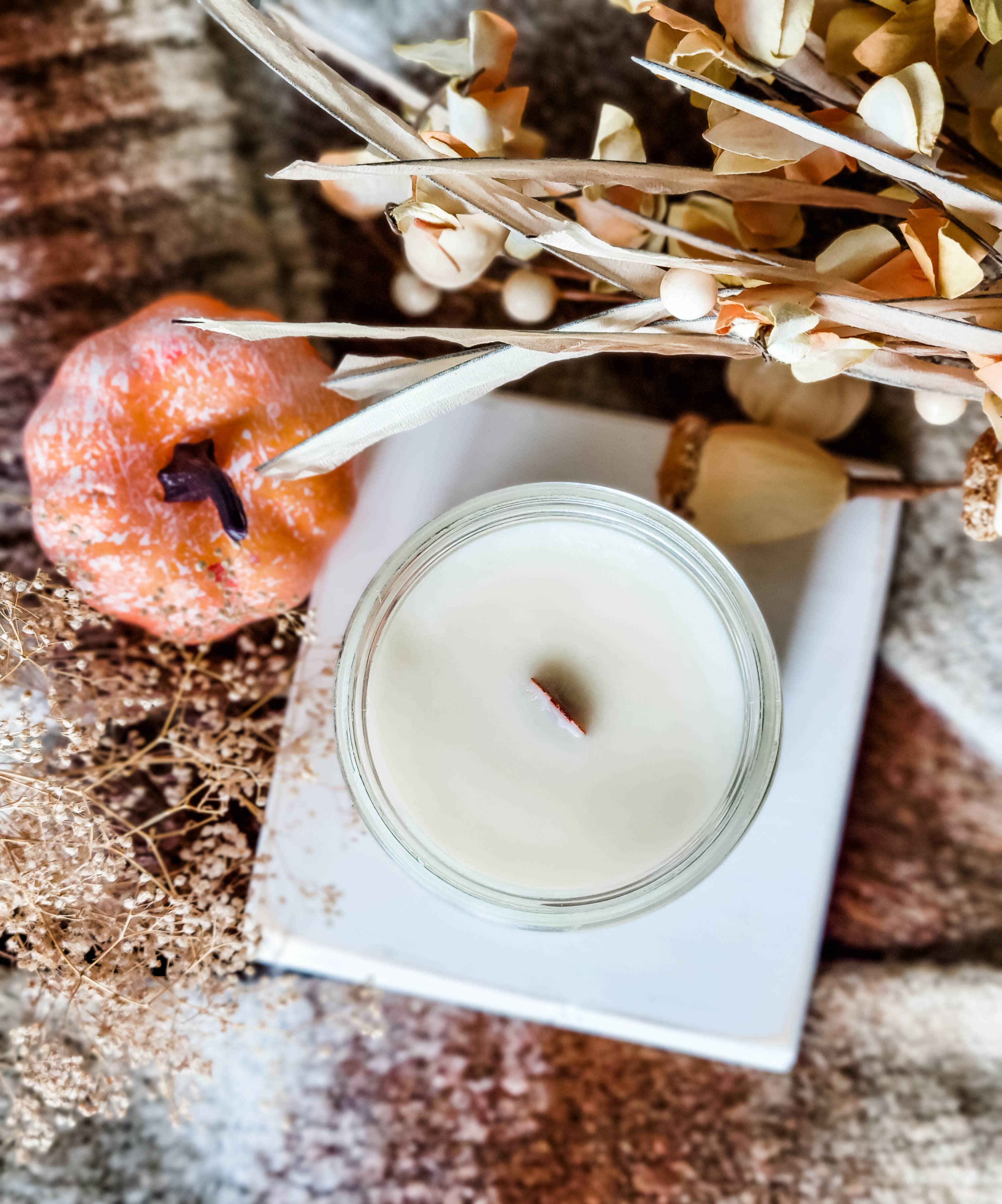 Dark Horse Handcrafted - Wholesale Jar/Filled Candle - Pumpkin Caramel Latte Candle - Autumn Decor | Wood Wick3