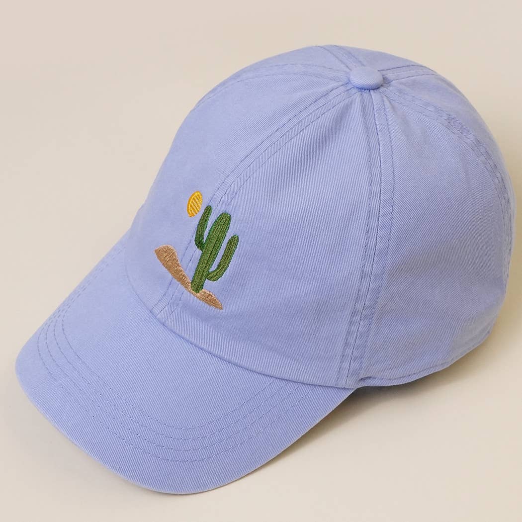Fashion City - Wholesale Baseball Cap - Women's - Cactus Embroidered Cotton Baseball Dad Cap7