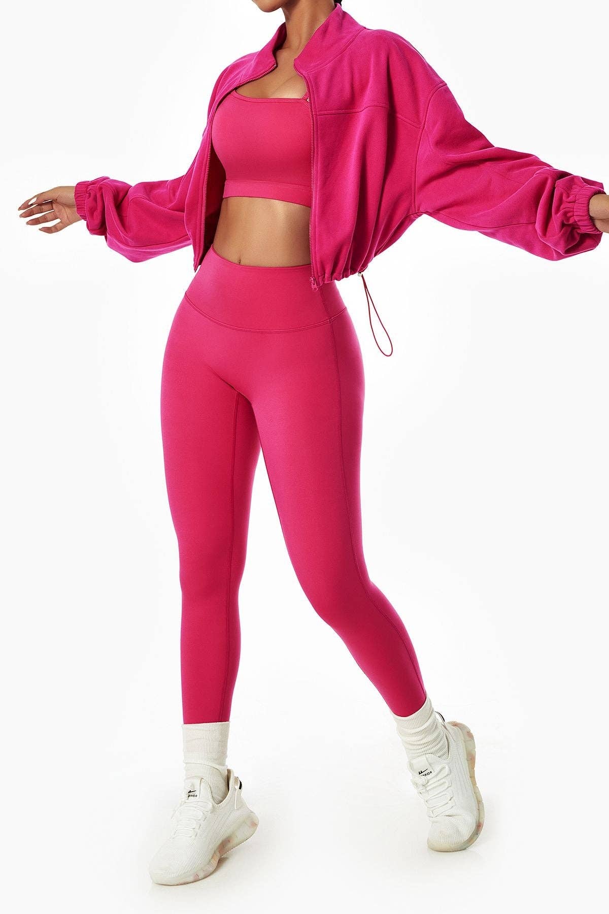 Crave by FW - Vendita all'ingrosso Felpa - Donna - Felpa corta con zip integrale Relaxed Fit14