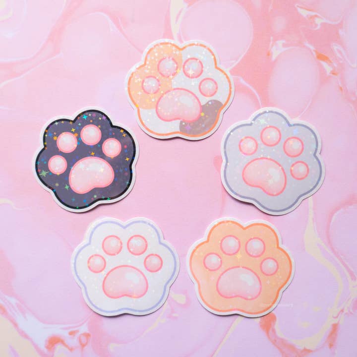 Cat Paw holografisk vinylklistermärke för wholesale av NatGreenArt