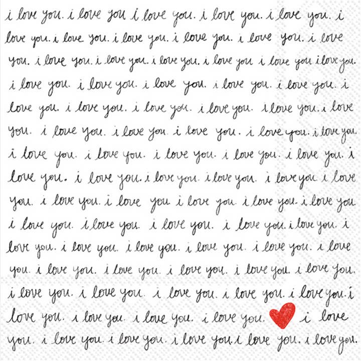 Servilletas de papel para almuerzo, 20 unidades, en forma de corazón, escritas a mano para venta al por mayor de Boston International