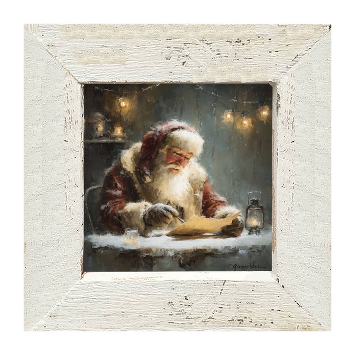 ginger blue - Wholesale Christmas Wall Art - Santa Making his List6