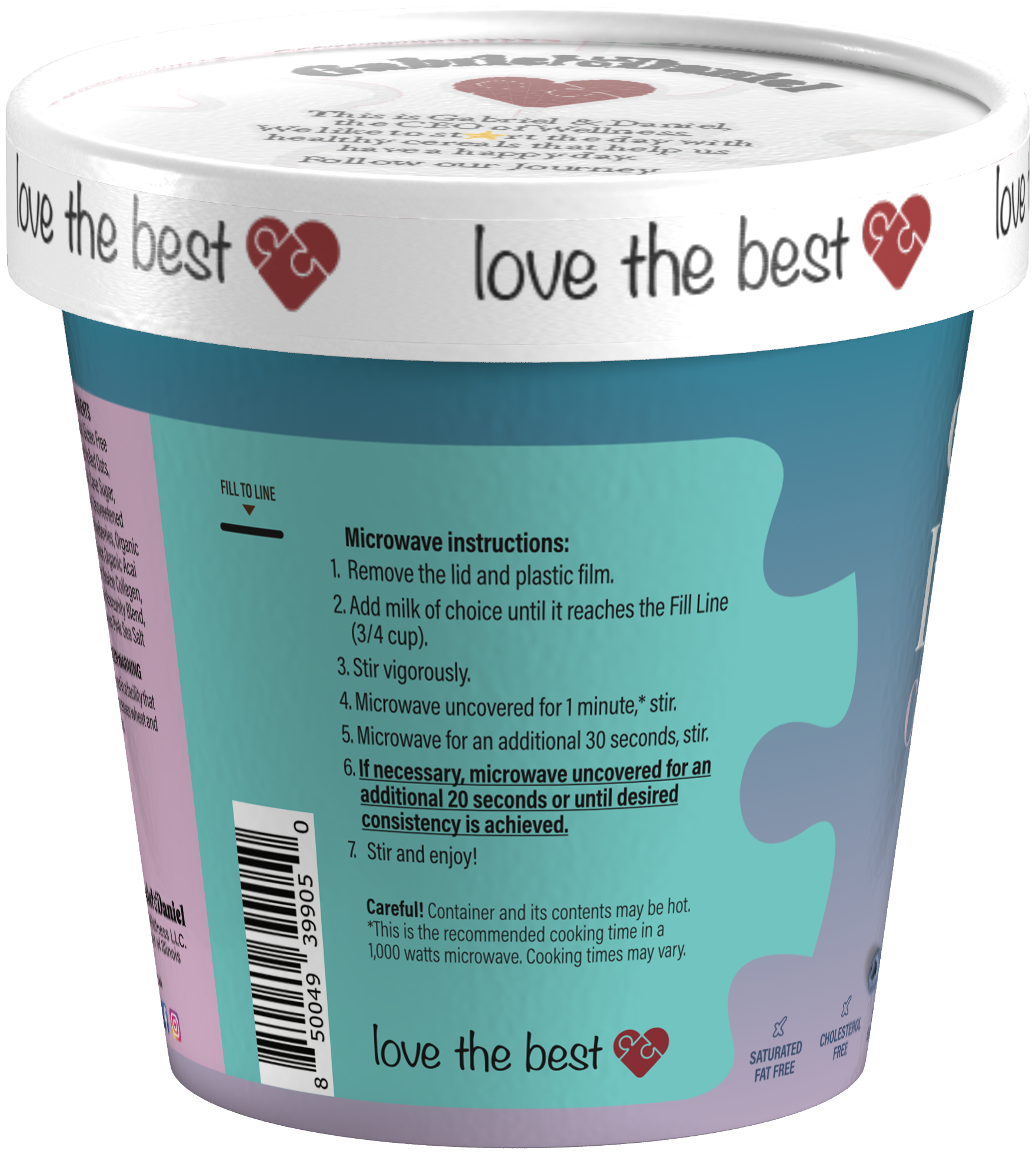 Gabriel & Daniel Wellness Oatmeals – wholesale Oats – Organic SS Instant Oatmeal Cup- Acai & Blueberries - 24 pack2