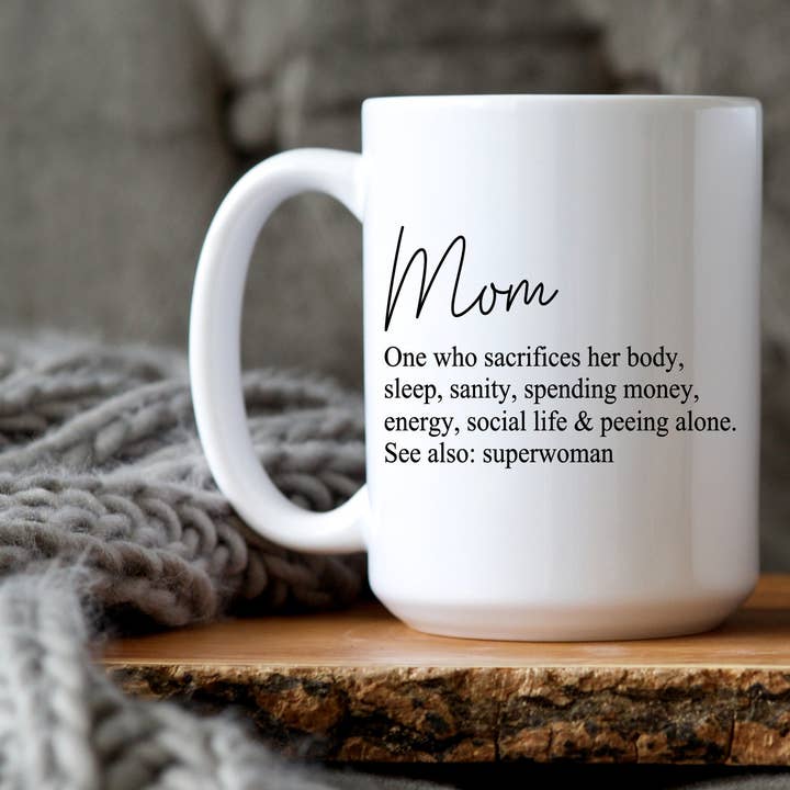 Mom | 15oz Ceramic Coffee Mug for wholesale by Oakbury Designs